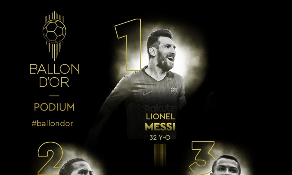 Imagem Ilustrando a Notícia: Messi leva a Bola de Ouro; Alisson é o Melhor Goleiro