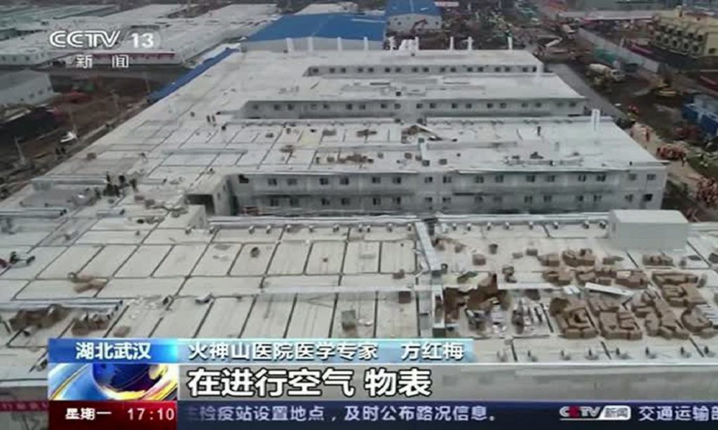 Imagem Ilustrando a Notícia: Em dez dias, China termina construção de hospital com mil leitos
