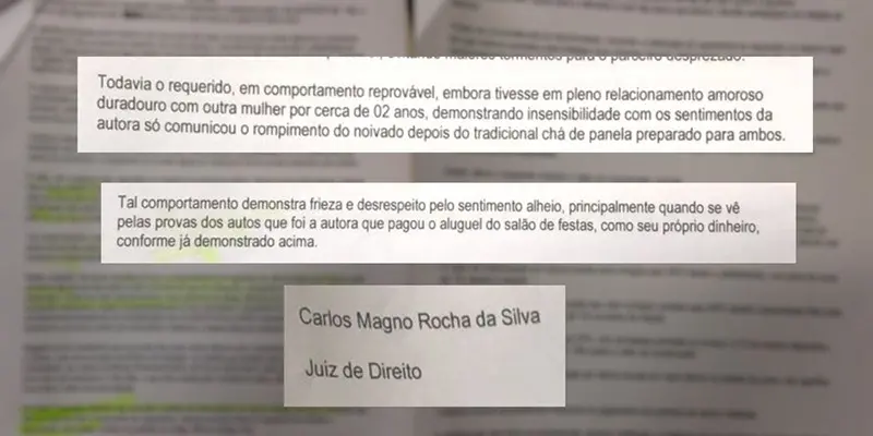 O rapaz se casou com outra mulher dois meses após o rompimento com a ex, utilizando, inclusive, o mesmo contrato de locação do salão da churrascaria onde a festa com a ex-noiva ocorreria