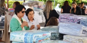 Serão vendidos produtos de cama, mesa e banho