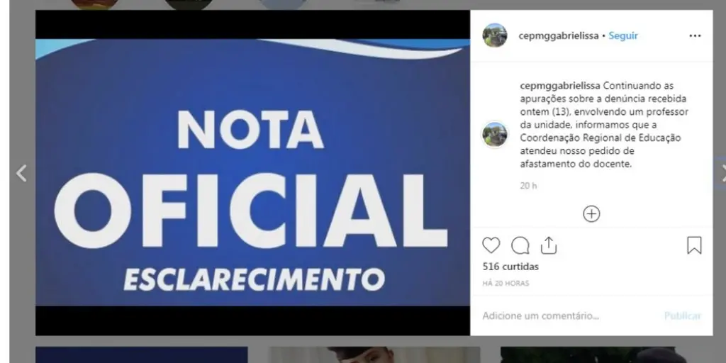 Aluna procurou a direção da escola e informou que estava recebendo mensagens de cunho sexual do educador