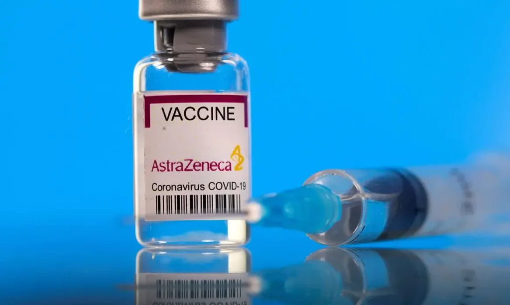 FILE PHOTO: A vial labelled with the AstraZeneca coronavirus disease (COVID-19) vaccine is seen in this illustration picture taken March 19, 2021. REUTERS/Dado Ruvic/Illustration/File Photo