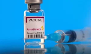 FILE PHOTO: A vial labelled with the AstraZeneca coronavirus disease (COVID-19) vaccine is seen in this illustration picture taken March 19, 2021. REUTERS/Dado Ruvic/Illustration/File Photo