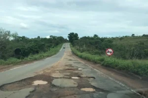 Promota questionou sobre o estado precário da rodovia, mato alto que invade a pista e a falta de sinalização adequada. | Foto: Reprodução