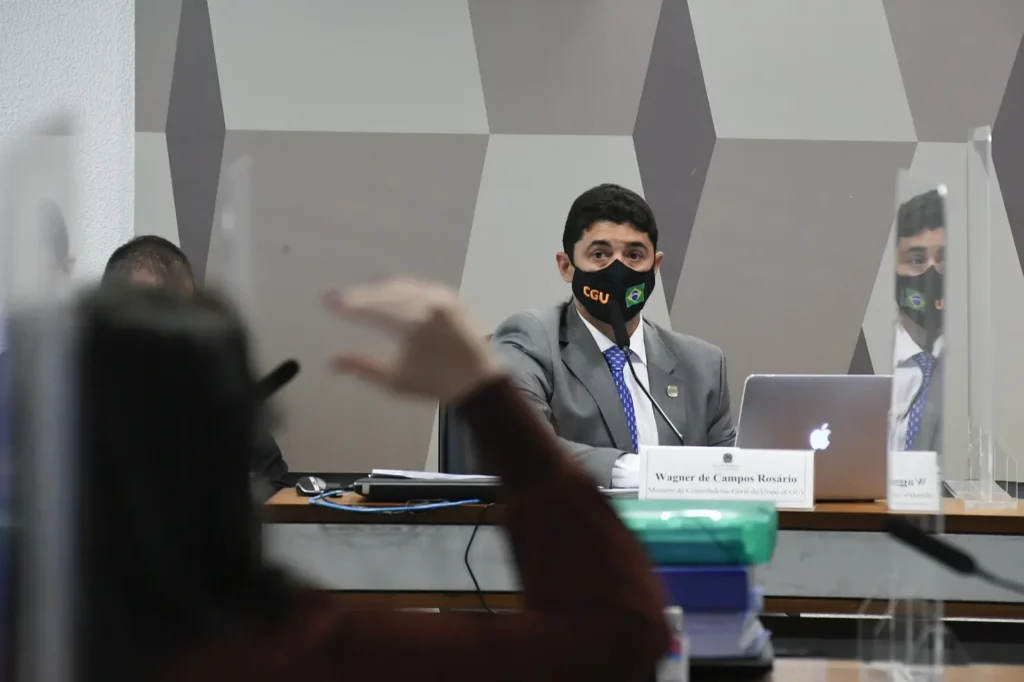 Wagner Rosário presta depoimento a comissão sobre negociações de vacinas e a Precisa Medicamentos | Foto: Reprodução