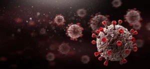 Corona Viruses against Dark Background