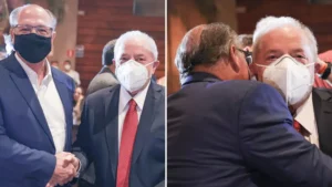 Ex-presidente e ex-governador participaram de evento público juntos. A reunião contou com a presença de líderes partidários entre os cerca de 500 convidados. | Foto: Reprodução
