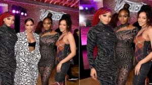 Tinashe publicou a imagem modificada, mas manteve a original no fim da galeria de fotos. Fãs de Anitta criticaram a ação. | Foto: Reprodução