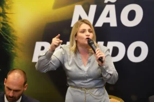 Após retomar o comando da sigla por decisão do TSE, Graciela Nienov iniciou um expurgo e destituiu, dentre outros, o presidente estadual da sigla, Eduardo Macedo | Foto: Reprodução