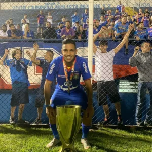 Atacante Rafael Menezes foi campeão do Paulista da Série A2 em 2020, pelo São Caetano | foto: Arquivo Pessoal