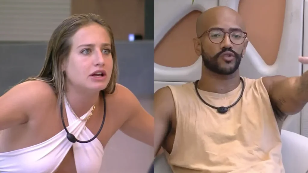 Logo após o término da ação, Alface pegou o celular para gravar enquanto limpava o rosto | Foto: Reprodução/Globoplay