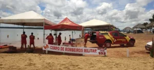O Corpo de Bombeiros executou manobras de ressuscitação em um homem que teve parada cardiorrespiratória enquanto mergulhava | Foto: CBMGO