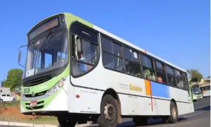 Homens depredam ônibus após motorista impedi-los de pular catraca em Goiânia|