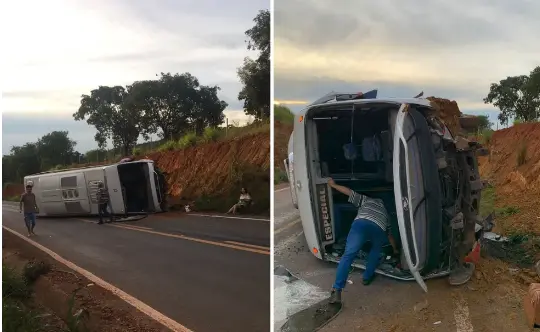 Além do motorista e sua esposa, também estavam no veículo oito estudantes