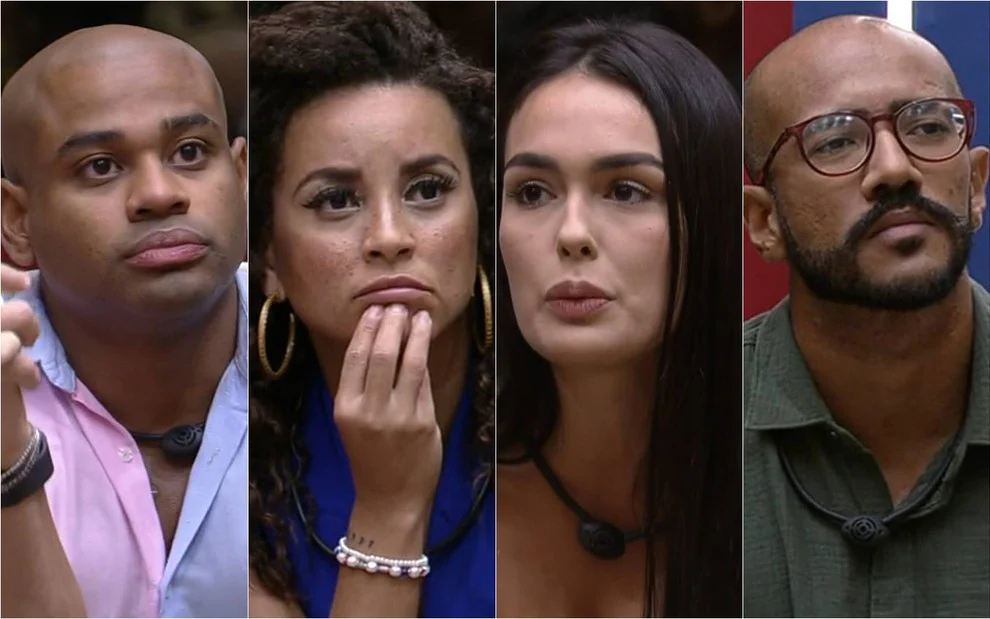 A formação do paredão terminou em: Domitila Barros, Cezar, Larissa e Ricardo | Foto: Reprodução