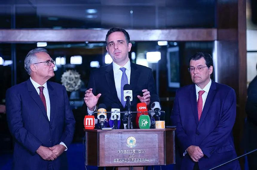 Pacheco afirmou, após reunião de líderes, que há um encaminhamento “muito positivo” sobre o funcionamento das comissões mistas | Foto: Edilson Rodrigues/Senado Federal