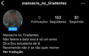 |Polícia apreende menor que anunciou massacre em escola de Aparecida