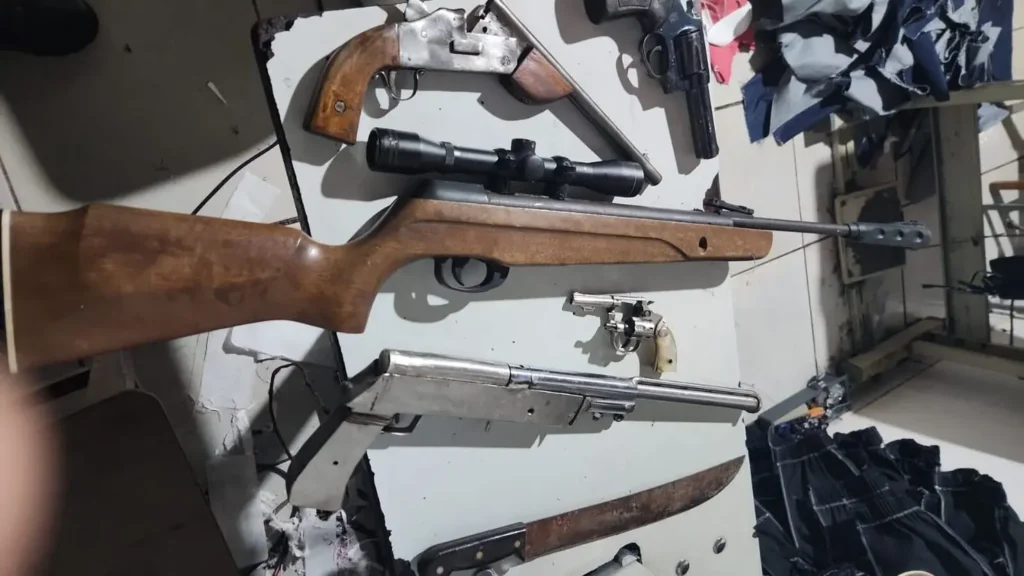 Além dos menores, cinco armas de fogo e uma arma branca foram apreendidos | Foto: PCGO