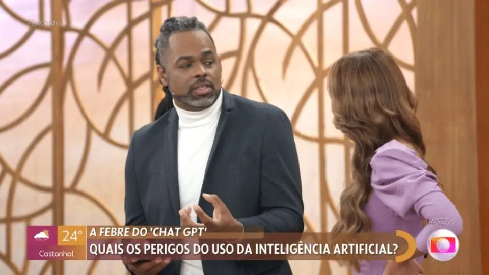 Ambos foram tema de nova polêmica após Patrícia interromper, ao vivo, as falas Manoel no programa "Encontro" | Imagem: Reprodução/ TV Globo