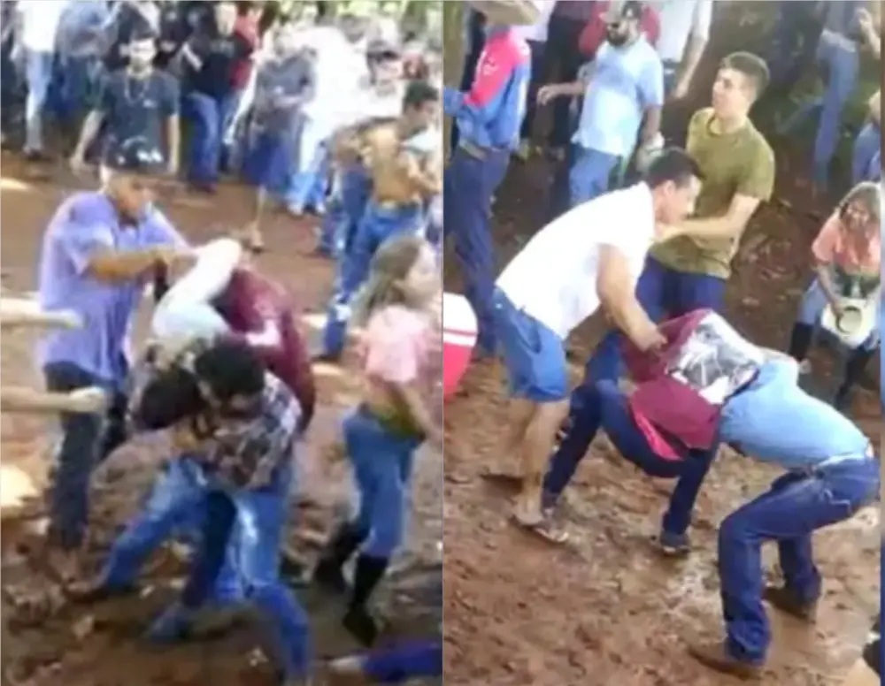 Seguranças do evento tentaram conter a confusão, mas não conseguiram e precisaram chamar a polícia | Foto: Reprodução/Rede sociais
