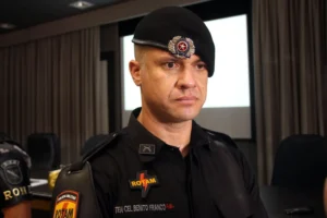 Curitiba, 05 de novembro de 2019. Aula Inaugural do Curso de Rondas Ostencivas de Natureza Especial. Foto: Ten Cel Bento Franco, Comandante do Batalhão ROTAM da Polícia Militar do Estado de Goiás.
