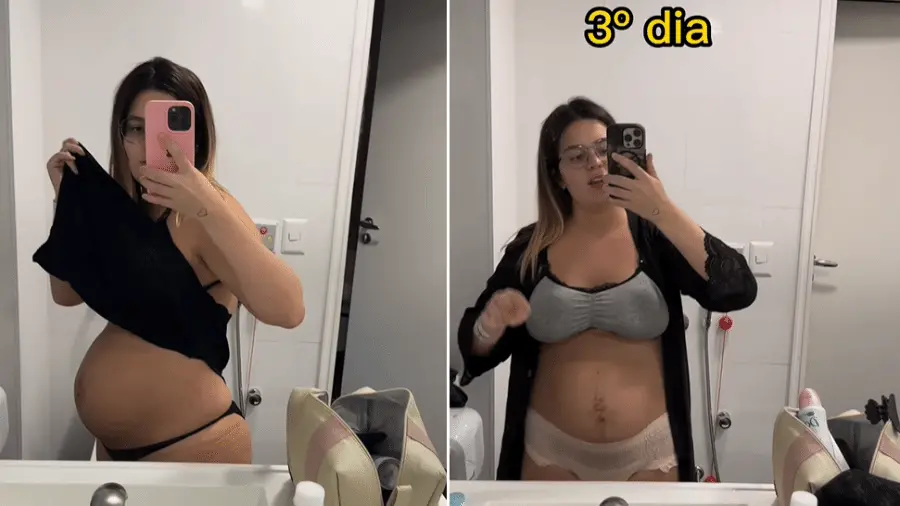 A jovem chegou a aparecer de fralda em uma das gravações e brincou com esse fator na legenda do post | Foto: Reprodução/Instagram