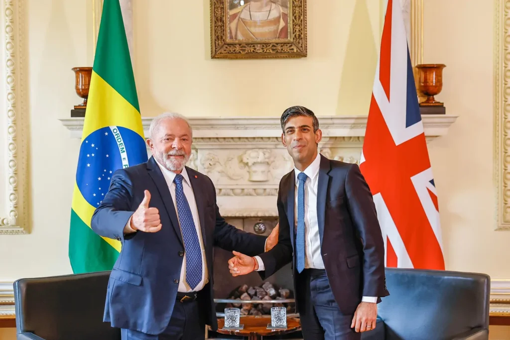 Lula está em Londres e se reuniu com primeiro-ministro Rishi Sunak. | Foto: Planalto
