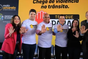 Prefeitura de Goiânia lança campanha de trânsito, “Maio Amarelo”, na manhã desta quinta-feira (4/5), com o intuito de alerta a população sobre o alto índice de mortos e feridos no trânsito | Foto: Divulgação / Secom