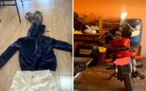 Os agentes também apreenderam o capacete, a moto e as roupas usadas pelo rapaz na noite do fato. | Foto: Divulgação / Polícia Civil