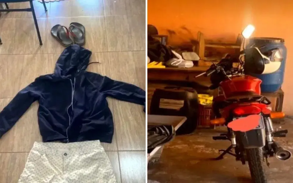 Os agentes também apreenderam o capacete, a moto e as roupas usadas pelo rapaz na noite do fato. | Foto: Divulgação / Polícia Civil