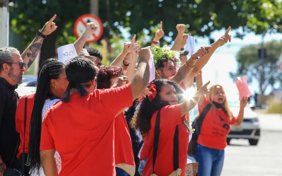 A manifestação aconteceu na manhã desta sexta-feira (19), em Aparecida de Goiânia | Foto: Arquivo Pessoal/Sérgio Bartolomeu