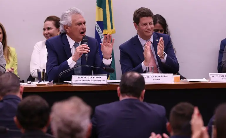 Brasília (DF) 31/05/2023  Governador de Goiás, Ronaldo Caiado durante  audiência pública na  CPI do MST. Foto Lula Marques/ Agência Brasil.