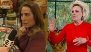 A apresentadora Ana Maria Braga pareceu um pouco constrangida pelo momento e tentou contornar a situação | Foto: Reprodução/TV Globo