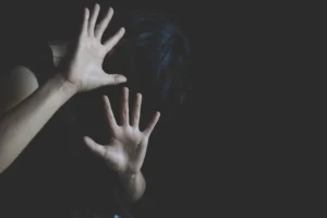 Woman hand sign for stop abusing violence,  human trafficking, stop violence against women, Human is not a product. Stop women abuse, Human rights violations.