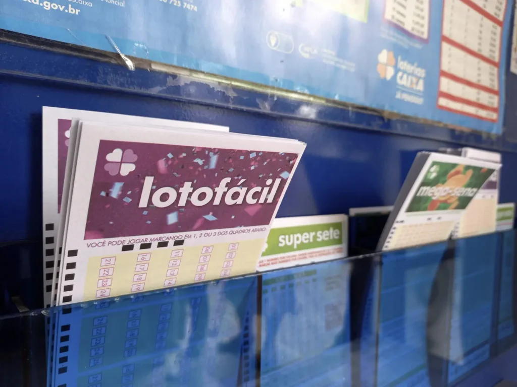 Minas Gerais, Brazil - April 25, 2022: lottery ticket Caixa Lotofacil - Loto facil