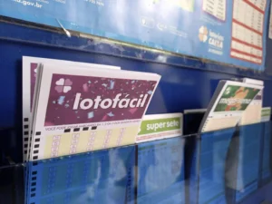 Minas Gerais, Brazil - April 25, 2022: lottery ticket Caixa Lotofacil - Loto facil