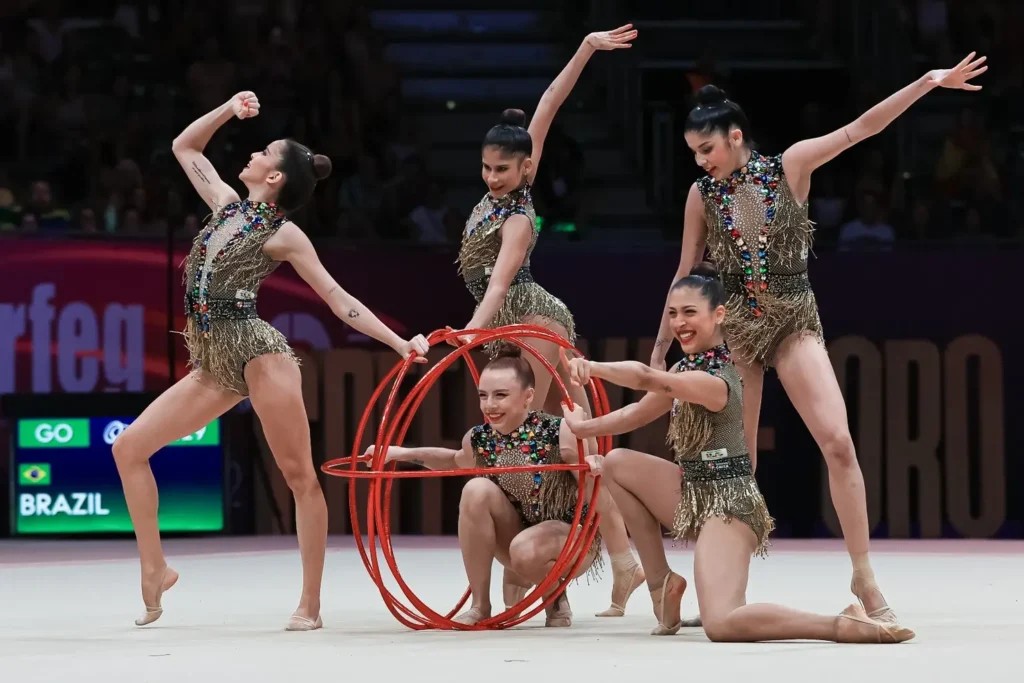 Em Valência, a Seleção Brasileira de Ginástica Rítmica conseguiu a façanha com a qual sonhava há anos (Foto: Divulgação CBG)