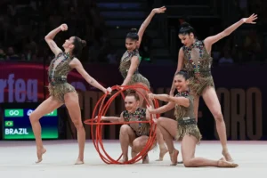 Em Valência, a Seleção Brasileira de Ginástica Rítmica conseguiu a façanha com a qual sonhava há anos (Foto: Divulgação CBG)