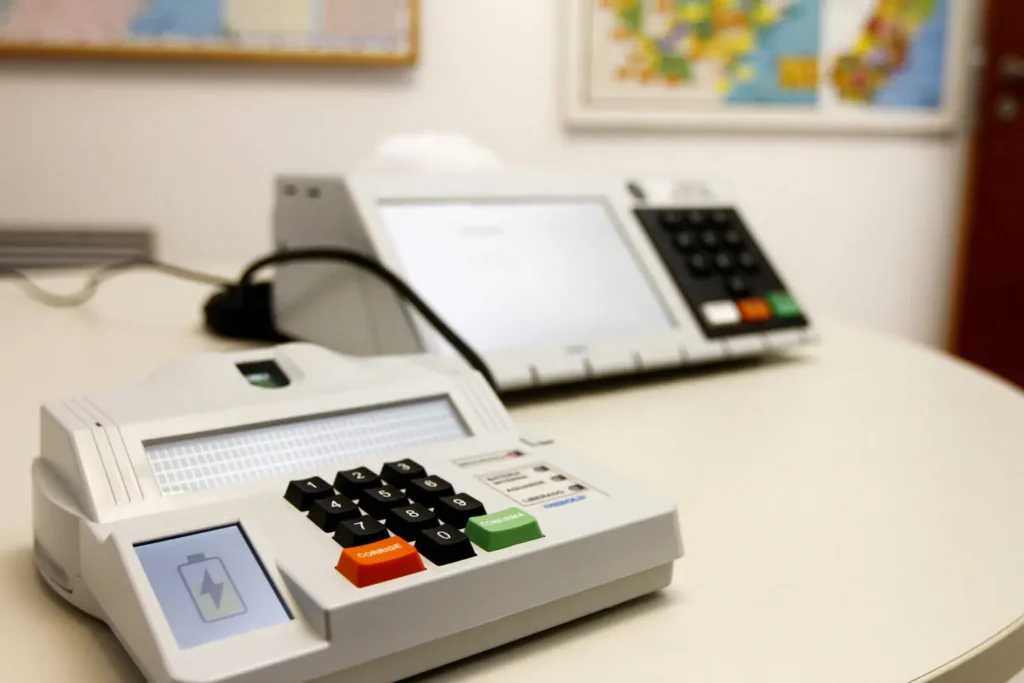 Vitoria / ES / Brazil - April 10, 2019: The Regional Electoral Court (TRE) presented some electronic ballot boxes that will be used in the 2020 elections throughout Brazil.