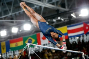Na ginástica artística, Rebeca Andrade ganhou seu primeiro ouro em um Pan (Miriam Jeske/COB)
