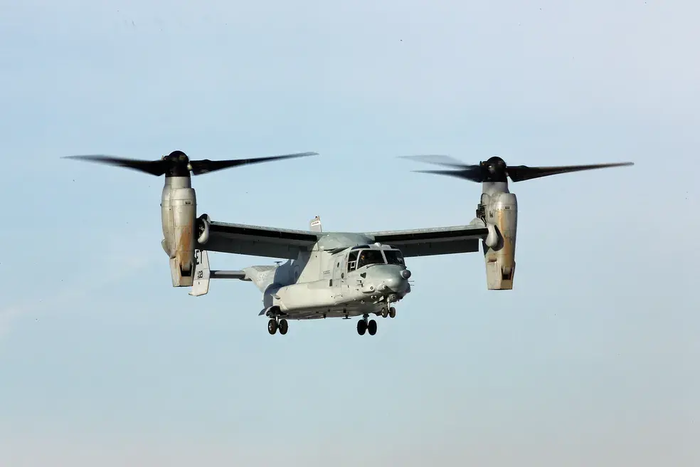 Osprey é uma aeronave híbrida que decola e pousa como um helicóptero | Foto: Reprodução