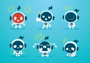 set of Funny&Meme cartoon modren robots mascot