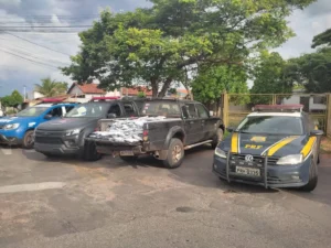 O contraventor, de 33 anos, admitiu ter adquirido a mercadoria em Ponta Porã/MT, evidenciando a rota do contrabando desses agrotóxicos. | Foto: PRF