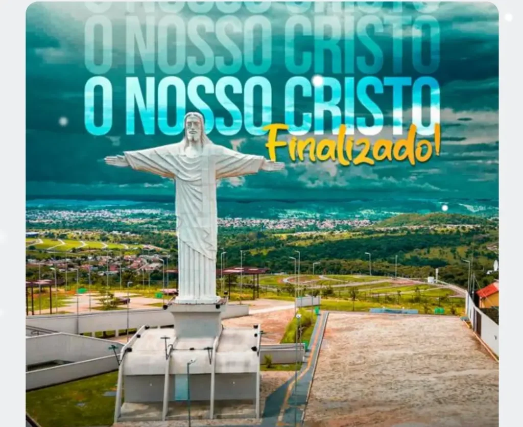 O complexo conta com a estátua do Cristo Redentor de mais de 20 metros e oferece diversas instalações para a população. | Foto: Prefeitura de Senador Canedo