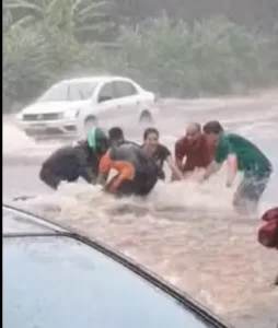 Centro de Informações Meteorológicas destaca a velocidade das chuvas e ventos de 50 km/h nos setores mais afetados. | Foto: Redes Sociais