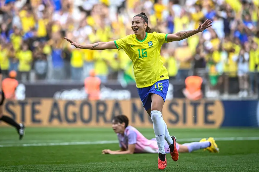Bia Zaneratto marcou dois gols na partida (Nayra Halm / Staff Images Woman / CBF)