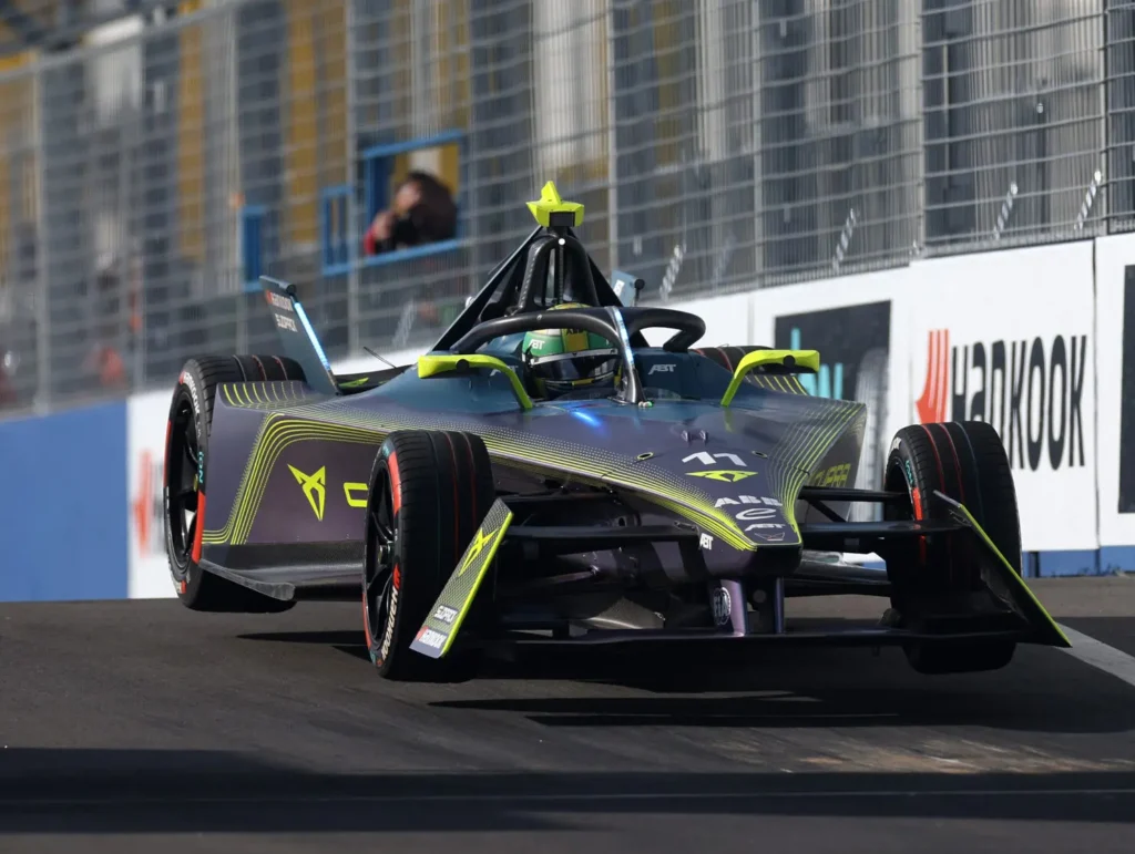 MARCH 30: Lucas di Grassi, ABT CUPRA Formula E Team, M9Electro, gets some air during the Tokyo ePrix on Saturday March 30, 2024. (Photo by Alastair Staley / LAT Images)