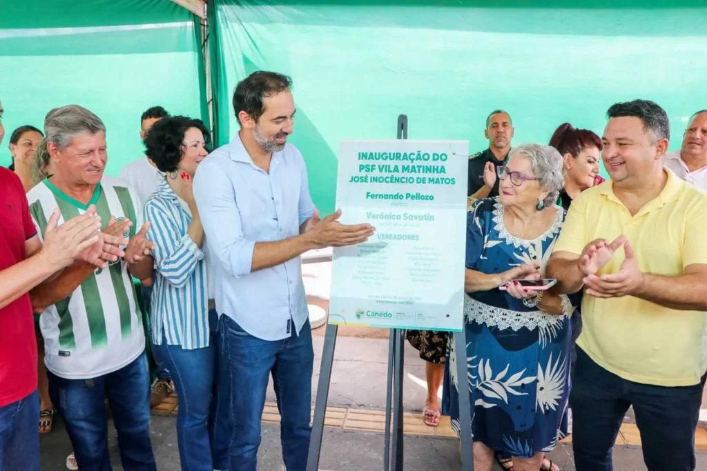 A nova unidade recebe o nome do pioneiro José Inocêncio. A família estava presente e destacou a alegria pela homenagem e a benfeitoria no bairro | Foto: Vitória Carvalho / Secretaria de Comunicação e Eventos