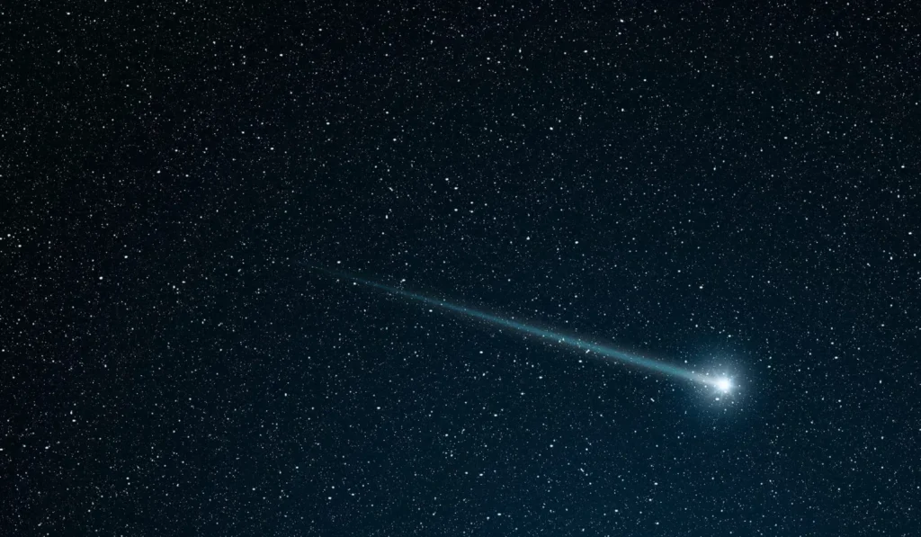 shooting star going across the star field