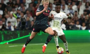 O Real Madrid e o Manchester City fizeram um jogão digno de final. (Foto: PIERRE-PHILIPPE MARCOU / AFP)